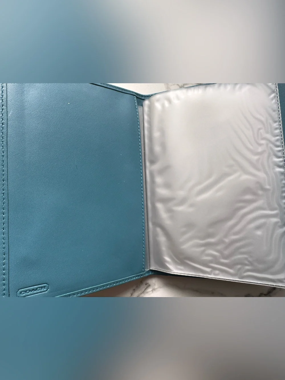 Coach Signature Brown and Teal Mini Agenda/Passport